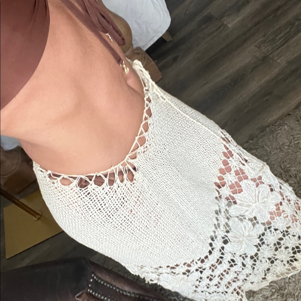 Women’s White Crochet skirt 
Festival
